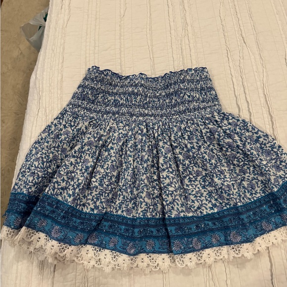 Poupette St Barth Floral Blue and White Skirt - Picture 2 of 4